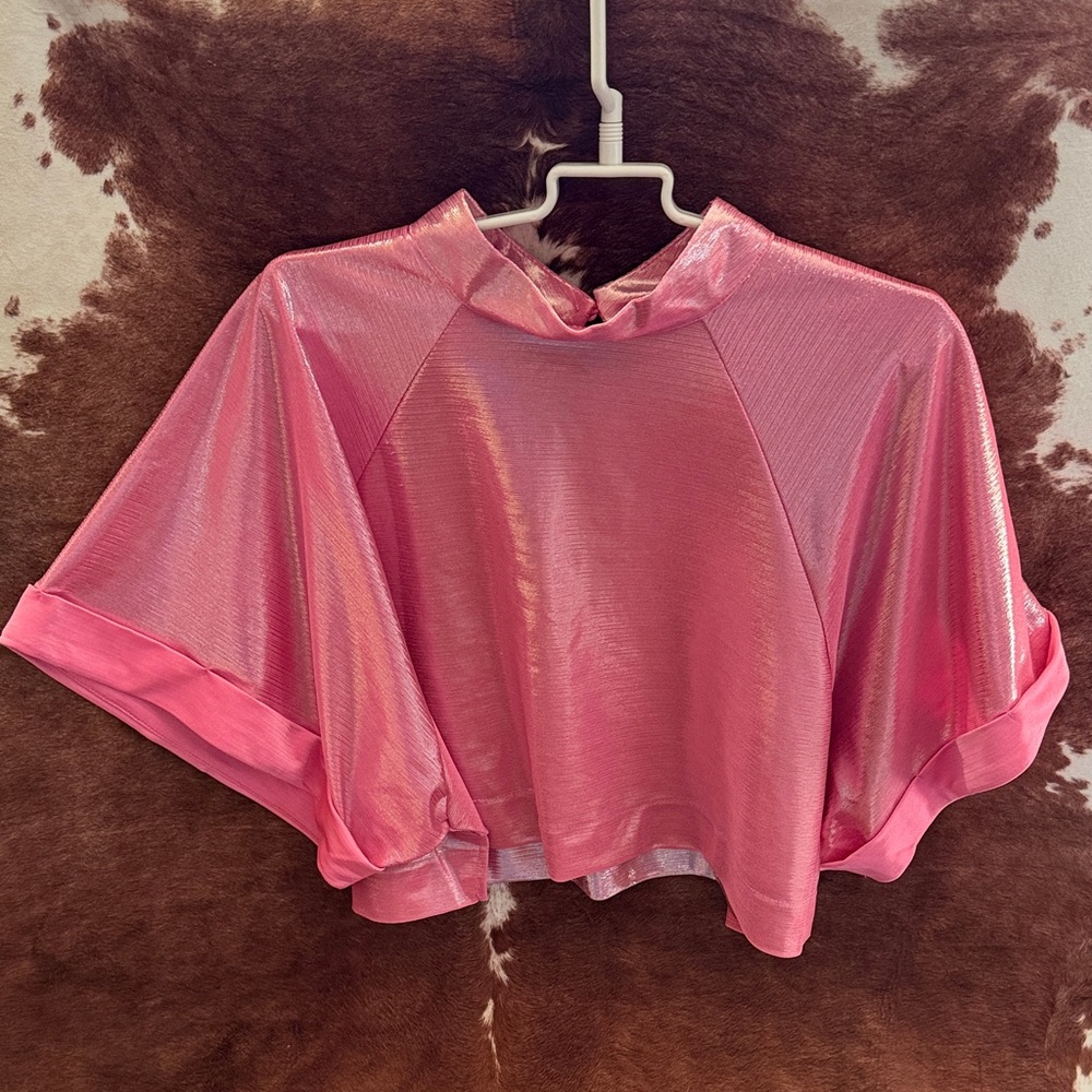 Glam Metallic Pink Crop Top